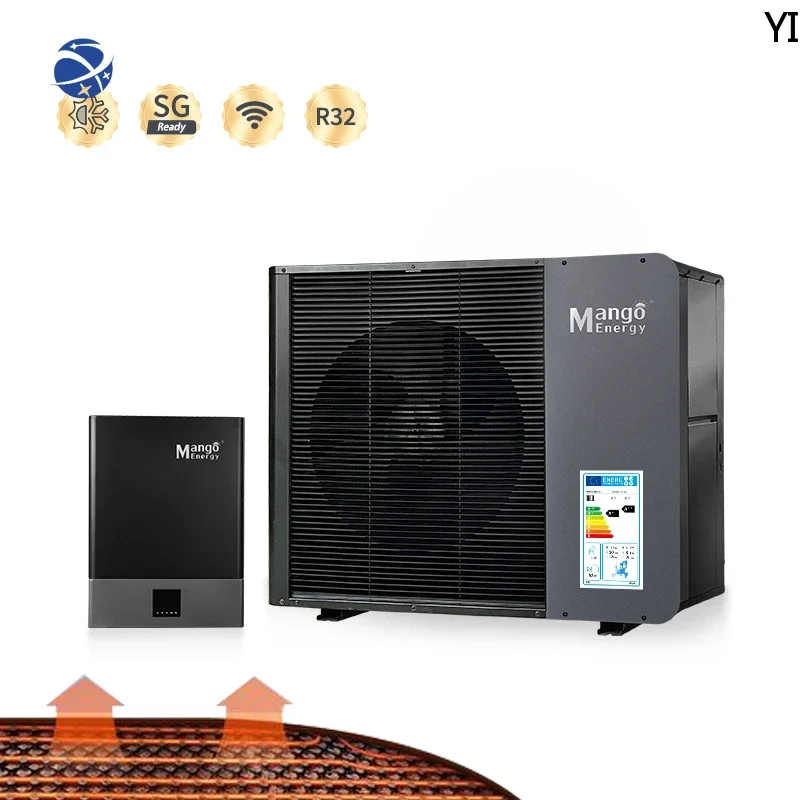 YUNYI Solar Heat Pump High Cop OEM 10kw 20kw ERP A+++ Wifi Heating Cooling Air Source Heatpump Air To Water Split Heat Pump