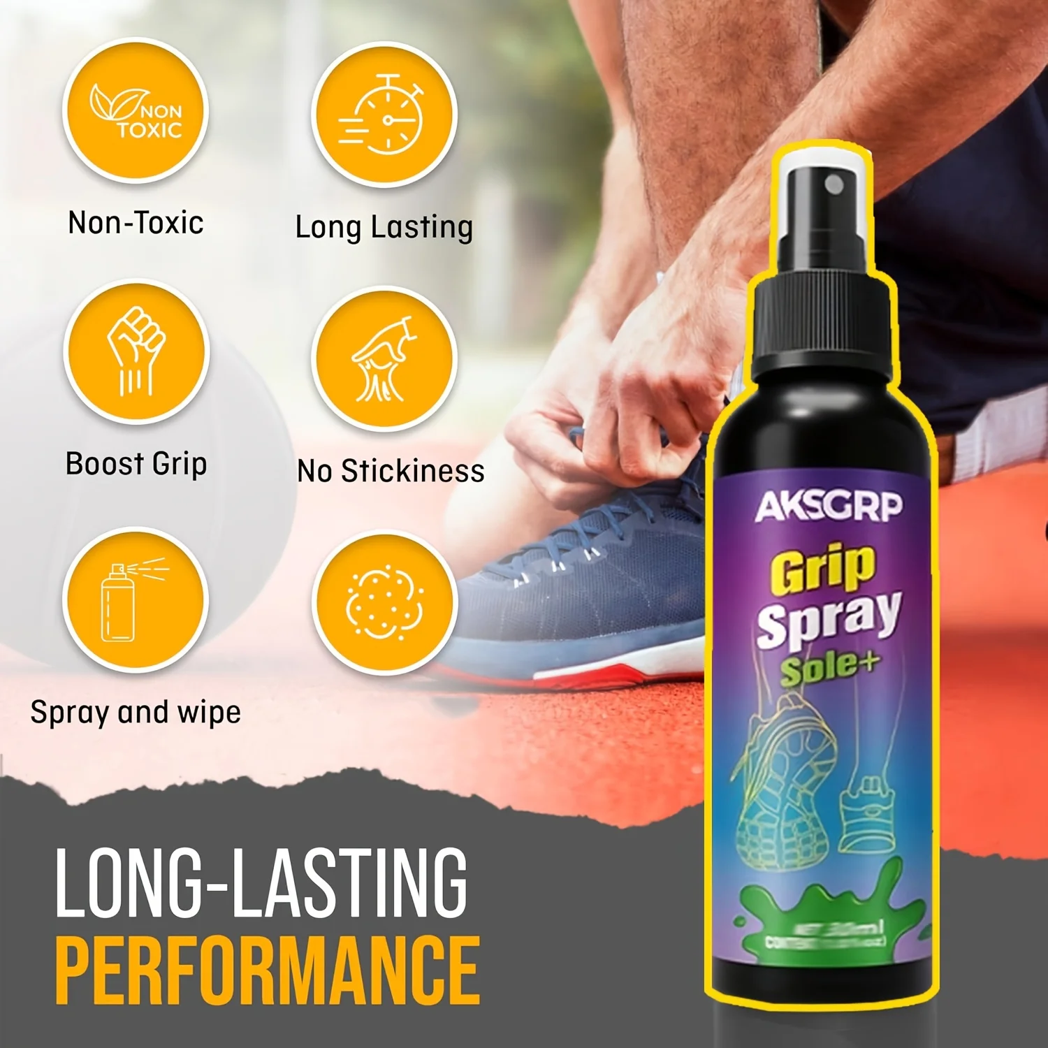 بخاخ قبضة حذاء كرة السلة 30/120 مل - يحسن الجر وحيد وقبضة المحكمة - يجدد ويطيل عمر الأحذية الرياضية، ومحسن الأداء #3