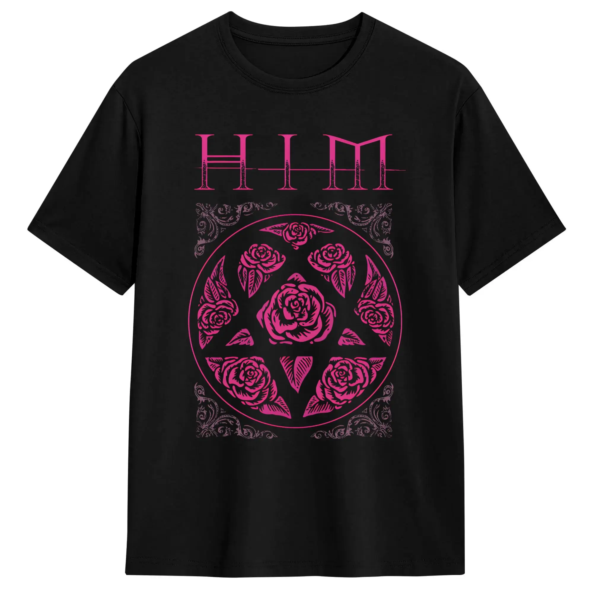 Men's T-Shirts Him Band Pink Vintage Cotton Tees Short Sleeve  T Shirt Round Neck Clothing Birthday Present