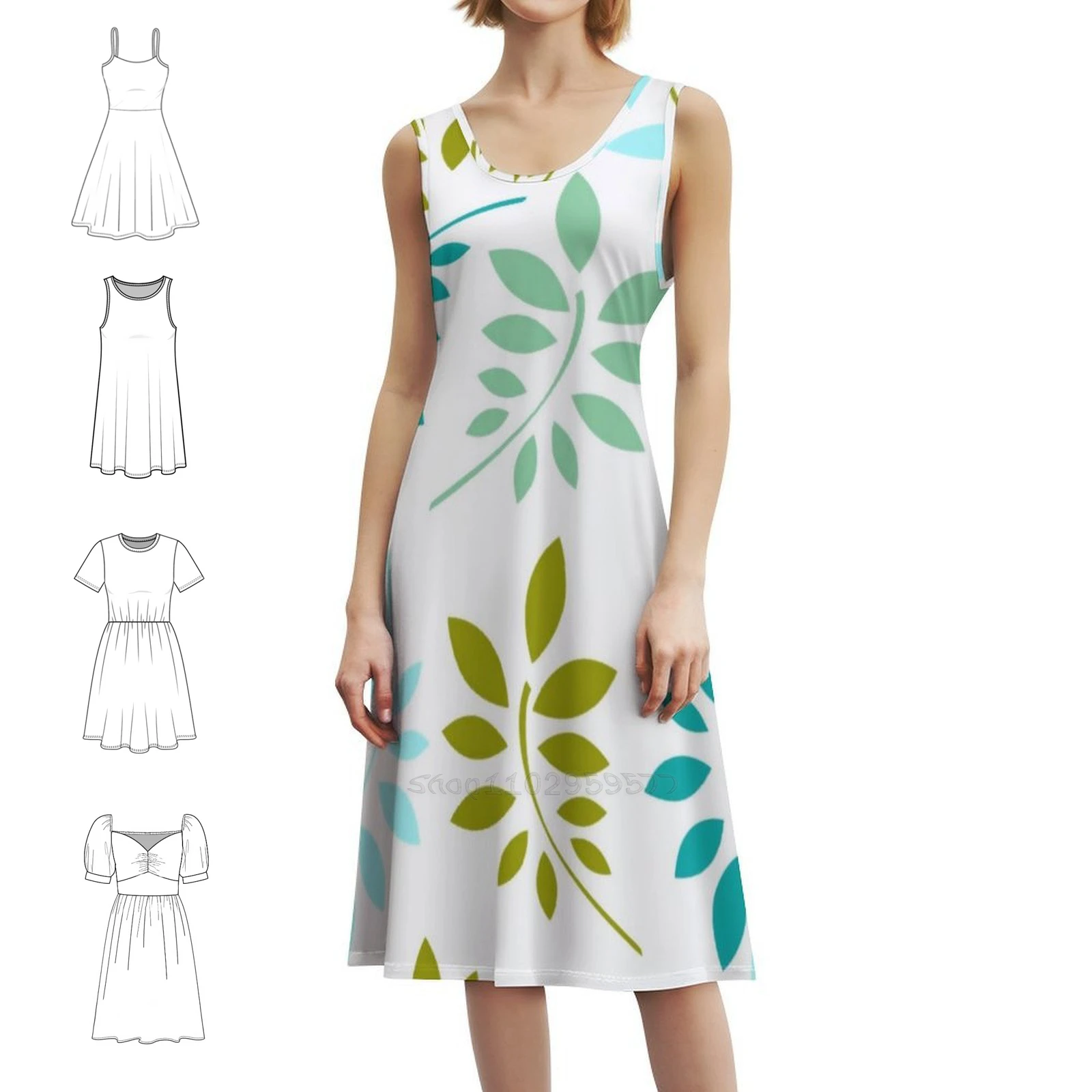 

Сексуальное отпускное платье с бесшовным узором и листьями для женщин, мини-платье для пляжной вечеринки, дня рождения, тропический узор, цветочный лист, пальмовая вечеринка