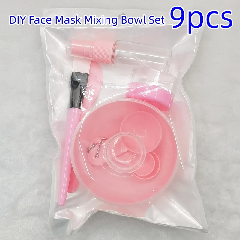 9Pcs/Set DIY Face Mask Mixing Bowl Set Makeup Brush Mixing Stick Spoon Facial Skin Care Mask Tools Kit Beauty Supplies