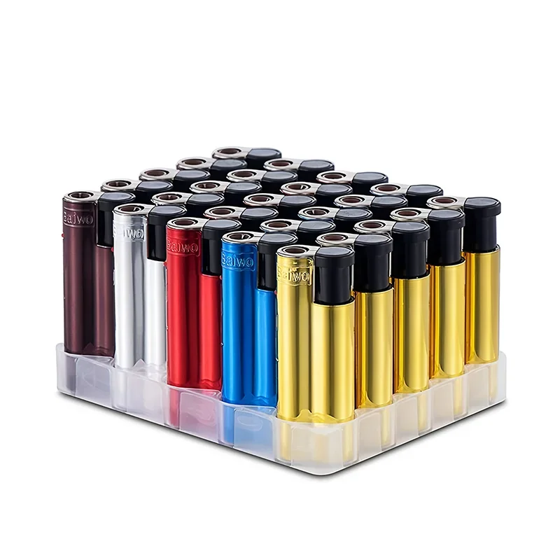 25PCS Metal Windproof Cigar Cigarette Lighter Jet Torch Gas Flames Lighters Smoking Accessory Butane Gadgets for Men Portable view 6