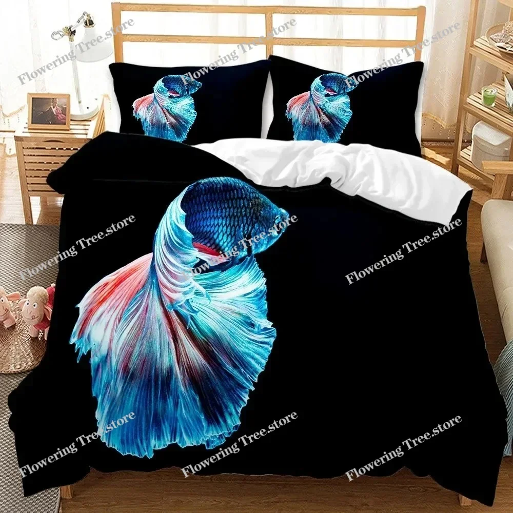 

Underwater World Bedding Set Duvet Cover Pillowcases Twin Full Queen King Bed Linen 3D Print Sea Fish Duvet Cover Sets