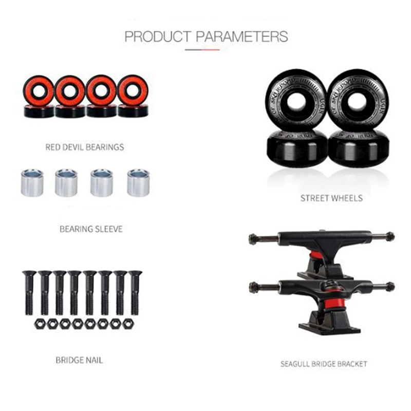 Combinación de ruedas de camiones de Skateboard profesional, puente de 5 pulgadas, 52x30mm, 95A, piezas de Longboard