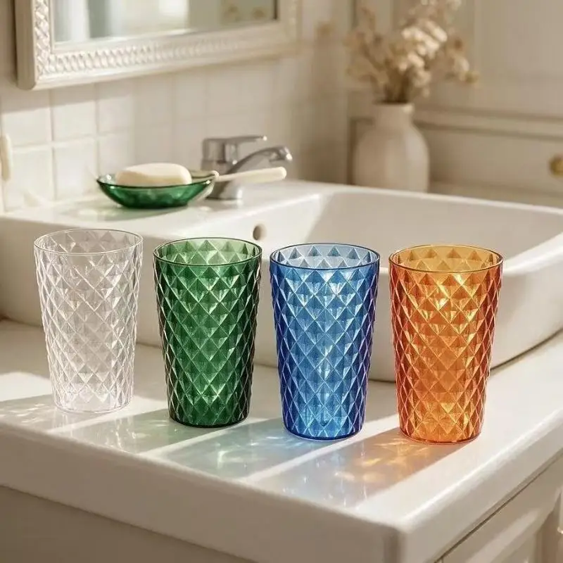 New New Large Capacity Plactic Drop-proof Cups Colorful Drinking Glasses Unbreakable Bar Juice Cup Coffee Tea Cup Toothbrush Cup