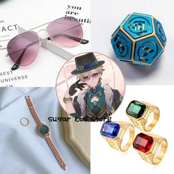 Games Honkai Star Rail Aventurine Cosplay  Prop Glasses Ring Dice Role Play Halloween Carnival Christmas Party Cosplay Prop