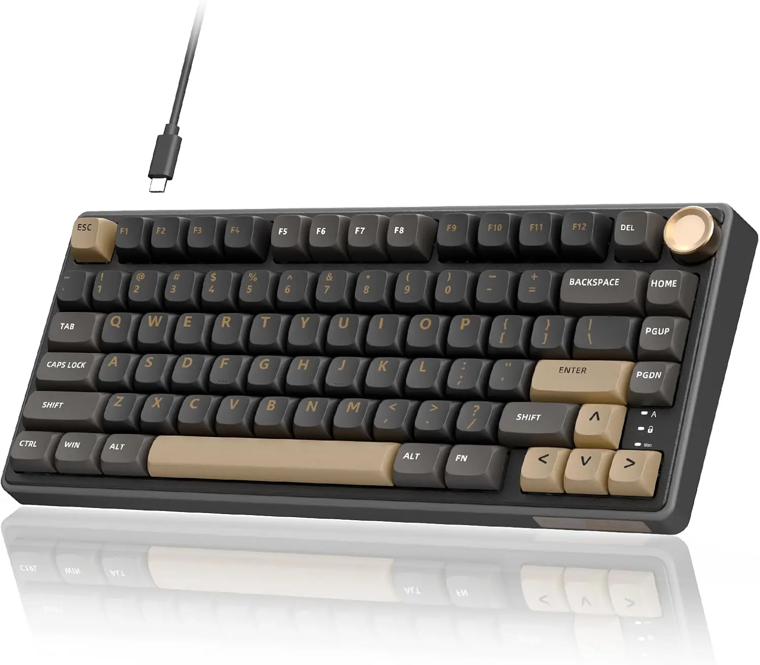 

75% Wired Gaming Keyboard with Volume Knob, Gasket Mount, MDA PBT Keycaps, Hot Swappable Silver Switch
