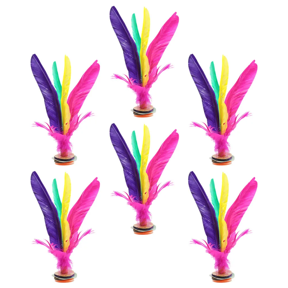 6 pçs crianças brinquedos colorido peteca jianzi kick dedicado pontapé chinês pé criança