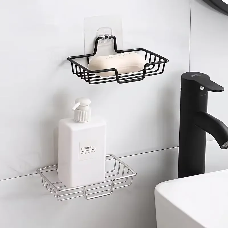 

1Pcs Stainless Steel Soap Holder, Non Perforated Wall Mounted Single-layer Soap Holder, Bathroom Accessory Storage Bracke.