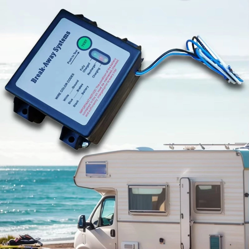 

Plastic Easy Install Electric Trailer Brake Breakaway System Controller 12V with LED for Universal Vehicle Use X37F