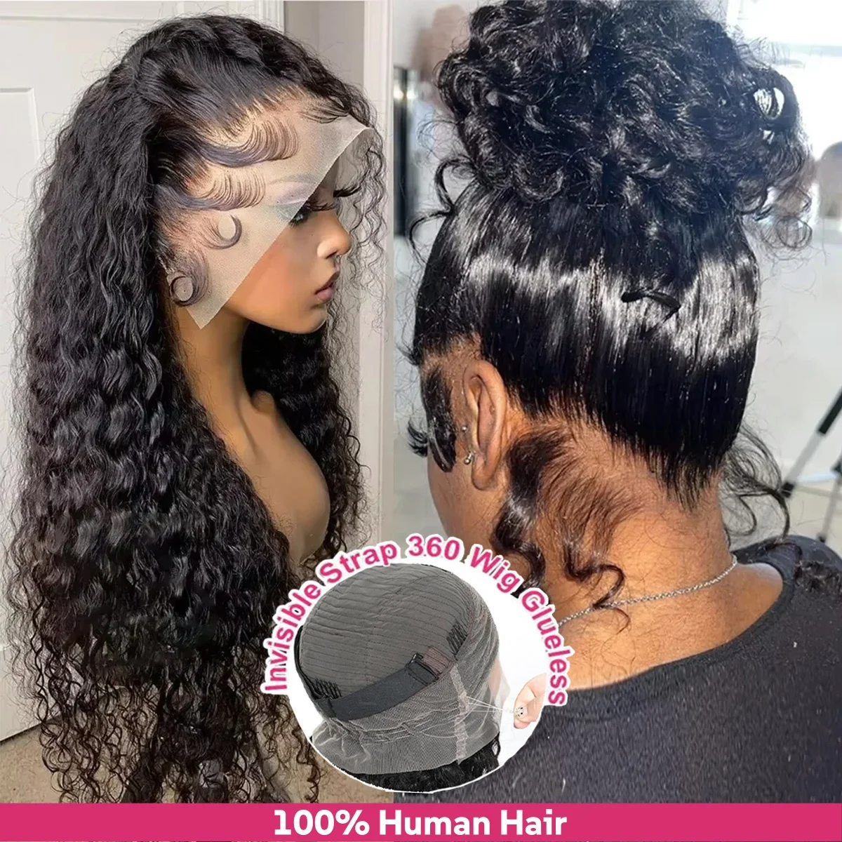 

Глубокая волна 360, полные кружевные парики из натуральных волос, бразильская волна воды, 13x6 HD, кружевной фронтальный парик, вьющиеся парики из человеческих волос для женщин, предварительно выщипанные