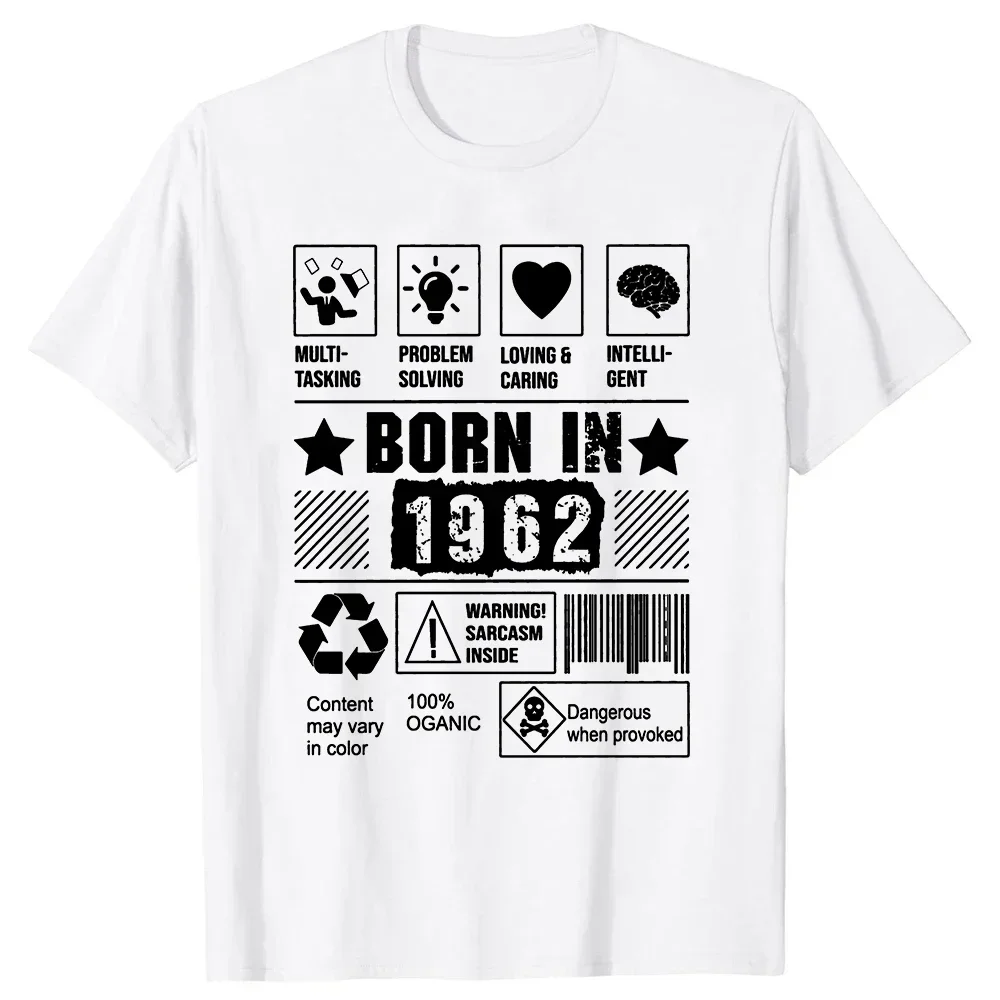 

Born in 1962 Multitasking Funny Men's Graphic Tee Casual Cotton Short Sleeve Vintage T-Shirt