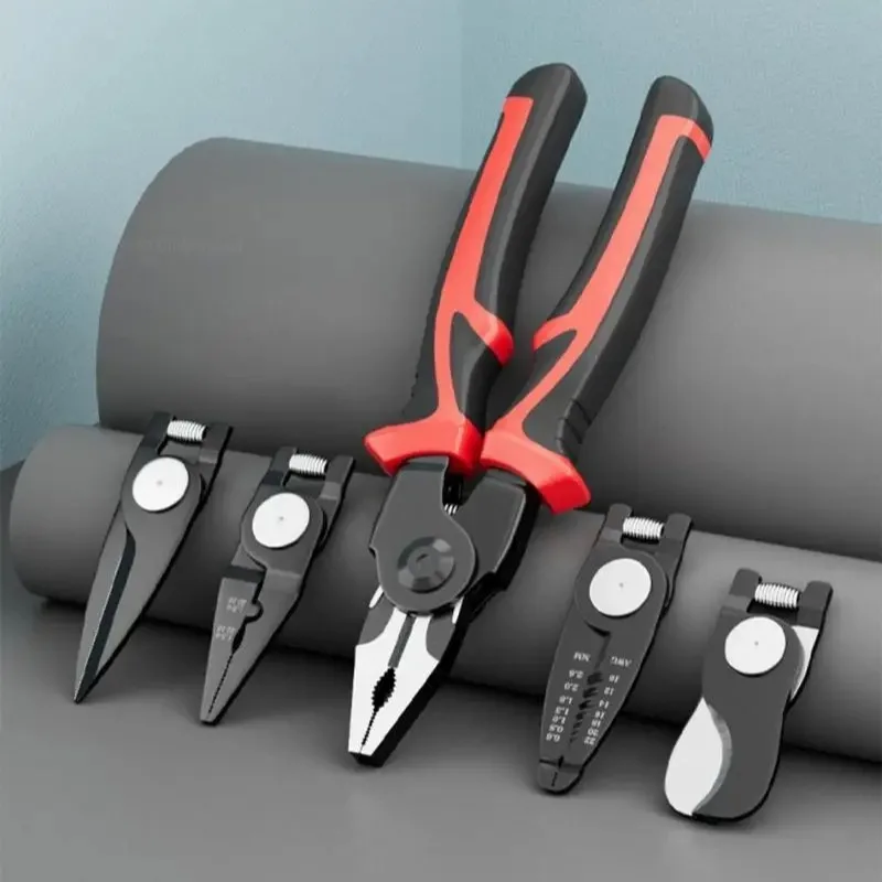 Multifunctional Pliers Stripping Cutting Crimping Wire Stripper Replaceable Head For Electricians Special Repair Tool KIT