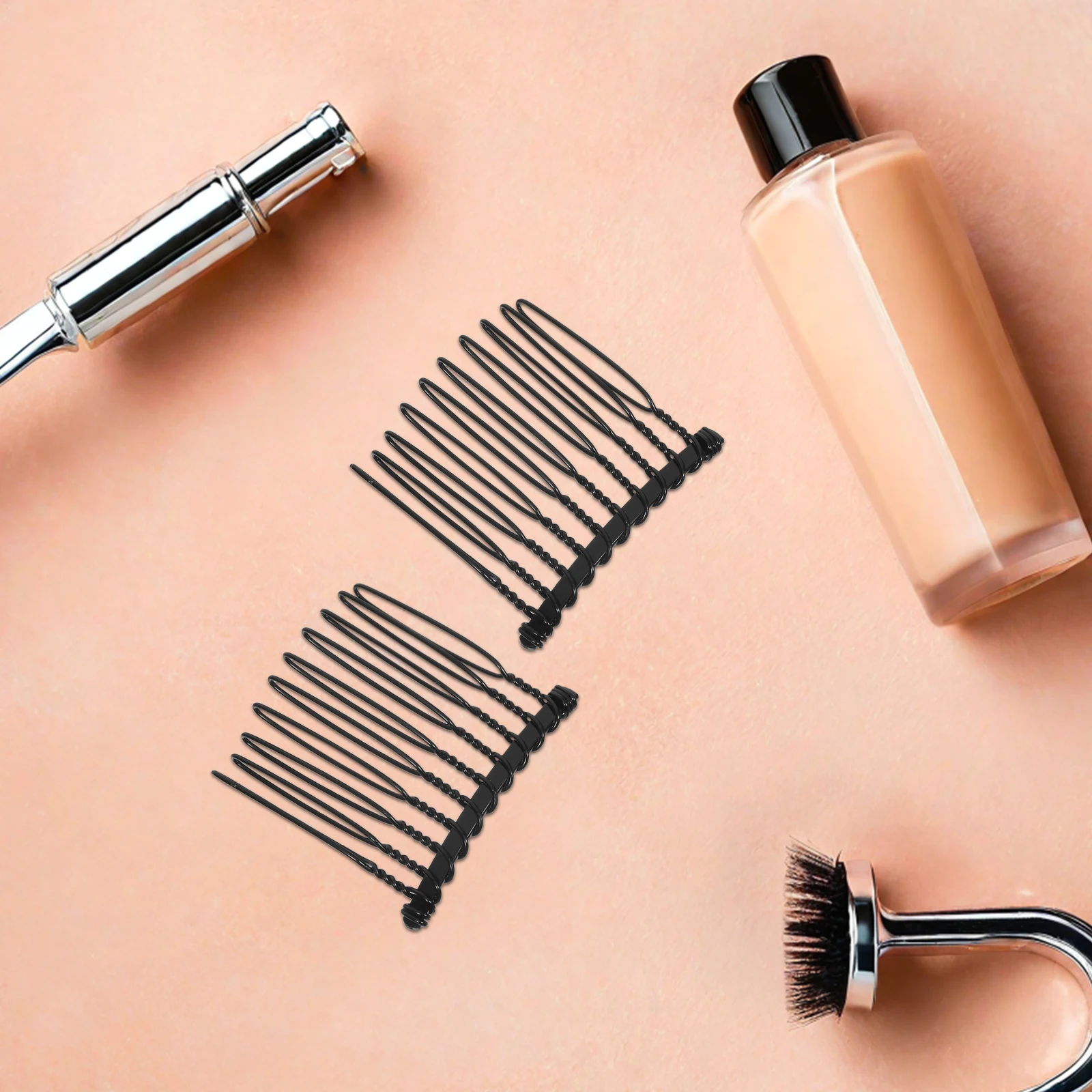 

50pcs Bridal Hair Combs Metal Crown Style Wedding Veil Clips Fine Teeth Secure Hold Elegant Updo Combs For Women Twist Wire Firm