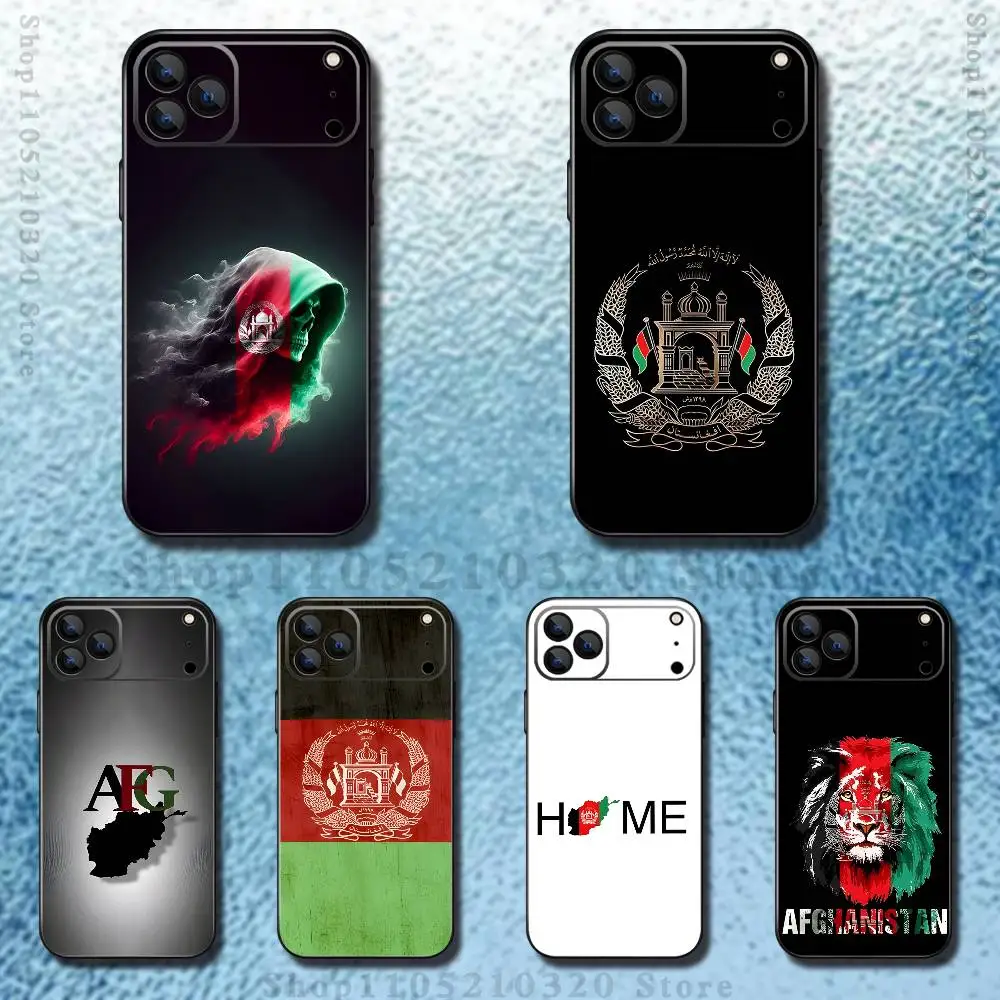 

Flag of Afghanistan Phone Case For iPhone 17,16,15,14,13,12,11 ,Pro Max,XS,X,XR,SE,Mini,8,7,Soft Silicone Black Cover