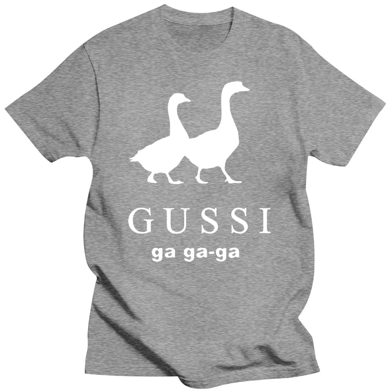 Funny Satirical Brand T-shirt GUSSI Ga Ga Ga Tee Couples Matching Tops Present