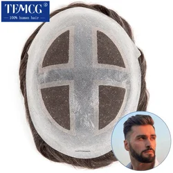 Toupee Men Invisible Hairline Lace With 0.04mm Soft PU Male Hair Prosthesis Breathable 100% Natural Human Hair System For Men