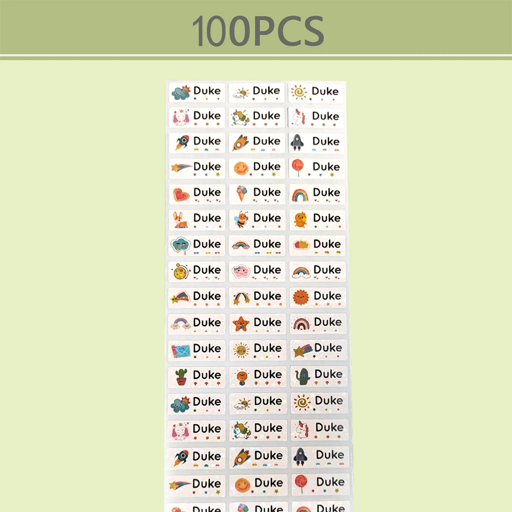 60cps/120 pièces/180 pièces/240 pièces étiquettes de nom de texte personnalisé autocollants personnalisés-étiquettes de nom étanches pour fournitures scolaires