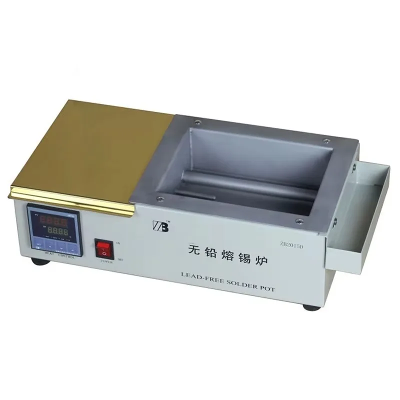 220V 1200W Lead Free Dip Soldering Pot with Tank Size 200*150*70mm ZB2015D