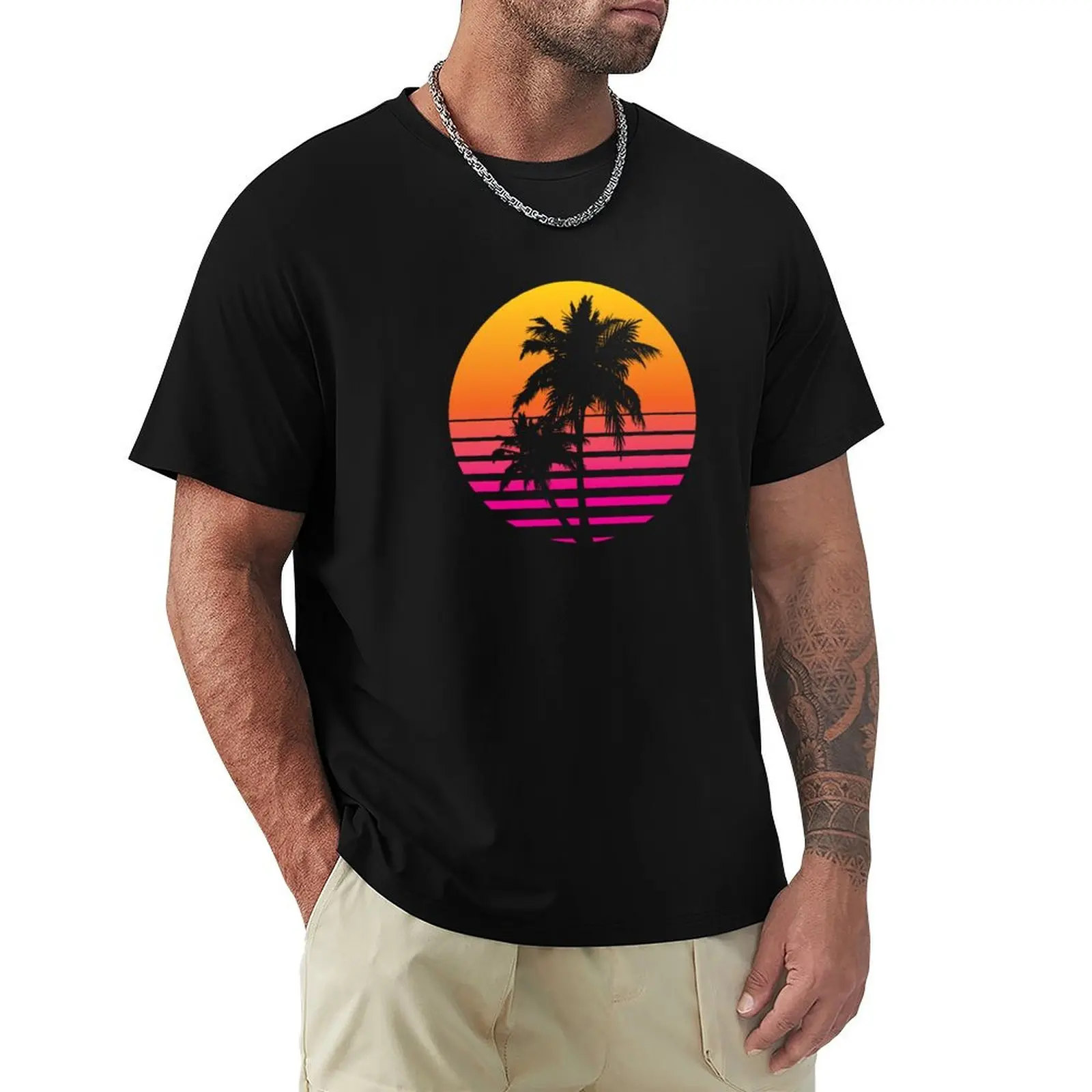 

Synthwave Sunset T-Shirt oversize t-shirts man anime tshirt plain shirts graphic tee tee shirts for men