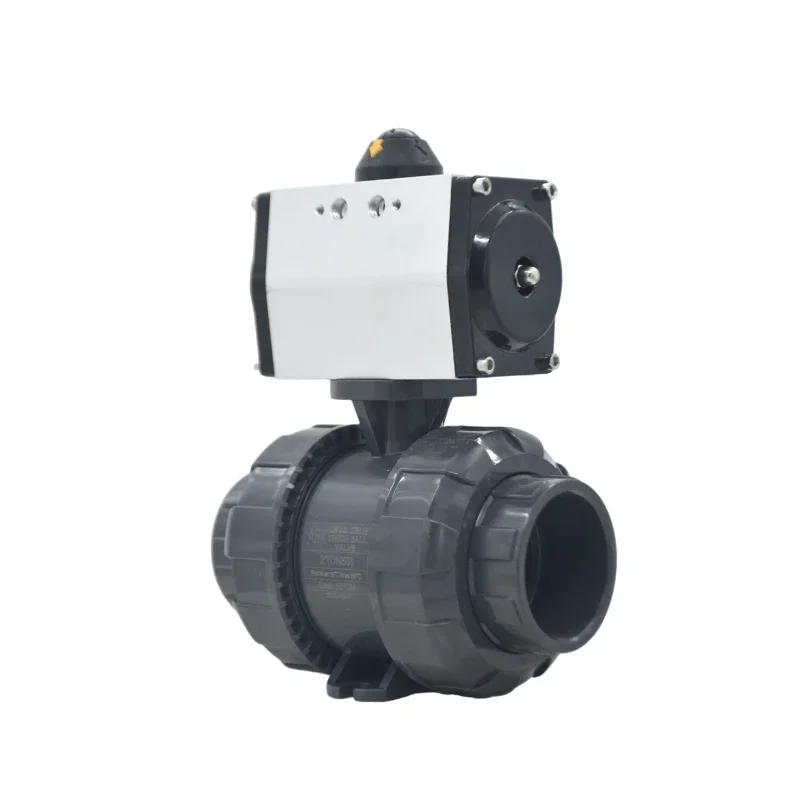 for UPVC pneumatic ball valve UQ621F-10 acid and alkali corrosion resistance double by making live joint  pneumatic plastic