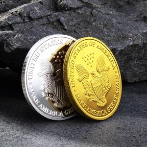 Commemorative currency bathed in gold and silver for president, gold -plated eagle medal currency, new president, Donald J 8 Main Sales Medal - №5