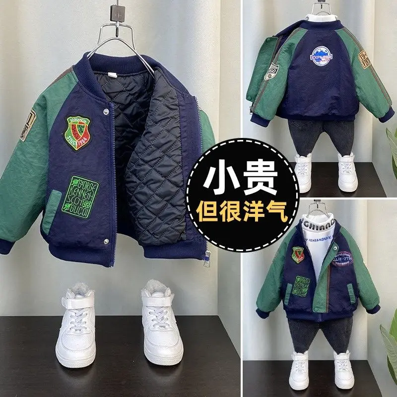 

Children's Clothing Boys' Quilted Baseball Jacket 2022 New Fashion Baby Winter Fashion Children Thick Warm Cotton-Padded Jacket