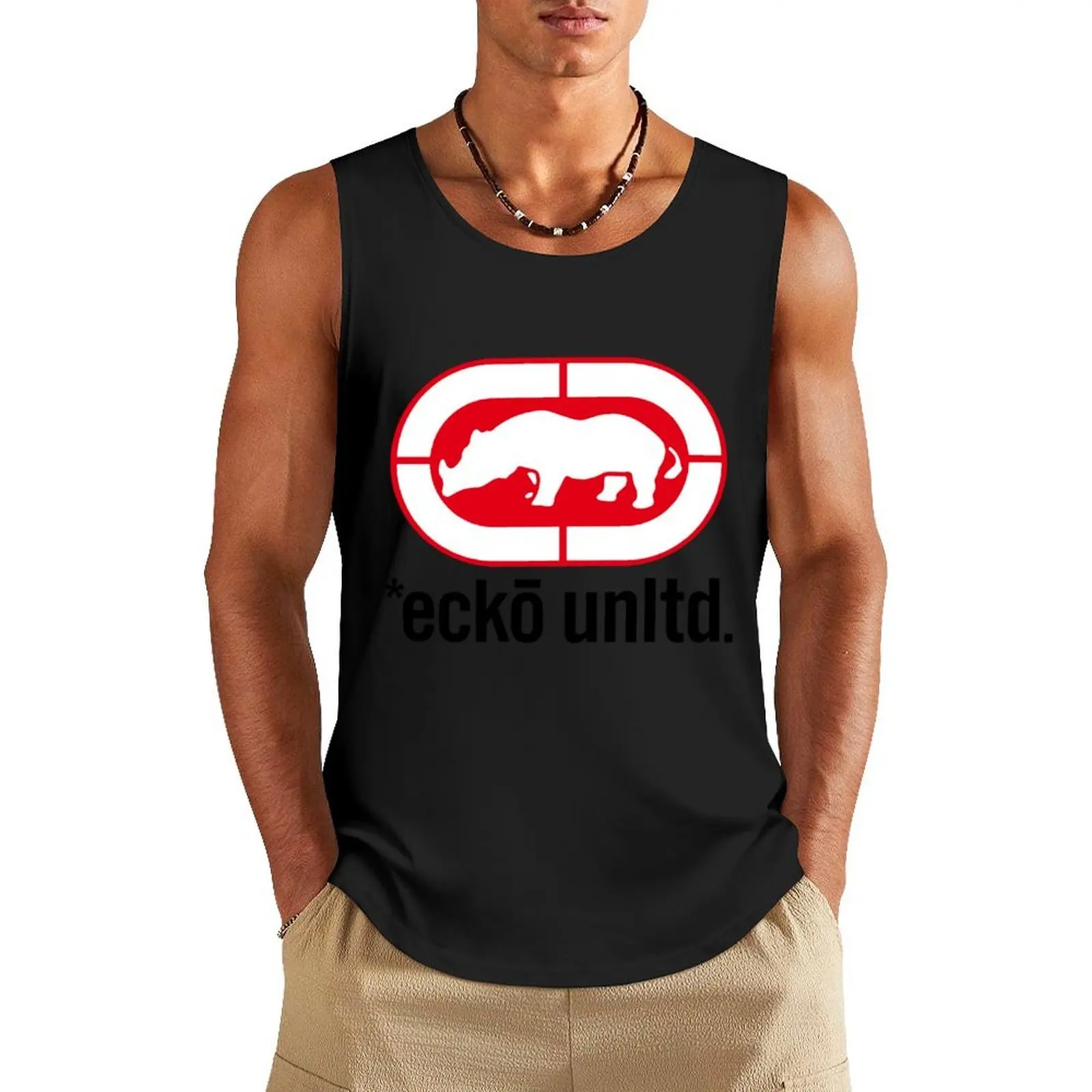 

Red Rhino - Ecko unltd. - Original Nostalgic Streetwear Tank Top men clothings gym clothing Man summer clothes