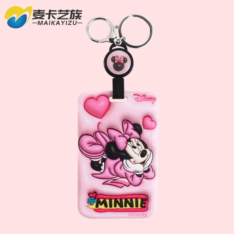 حامل بطاقة Kawaii Disney Mickey Mouse لبطاقة هوية الطالب وحامل بطاقة الوصول في الحرم الجامعي هدية لطيفة للفتيات #3