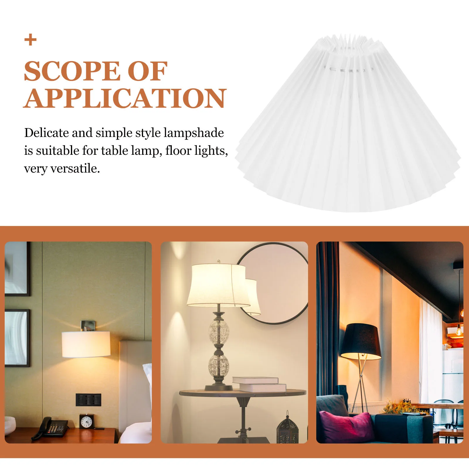 

Pleated Lamp Shade Premium Fabric Stable Structure for Bedroom Living Room Study Table Floor Lamp Light Cover Chandelier Shades