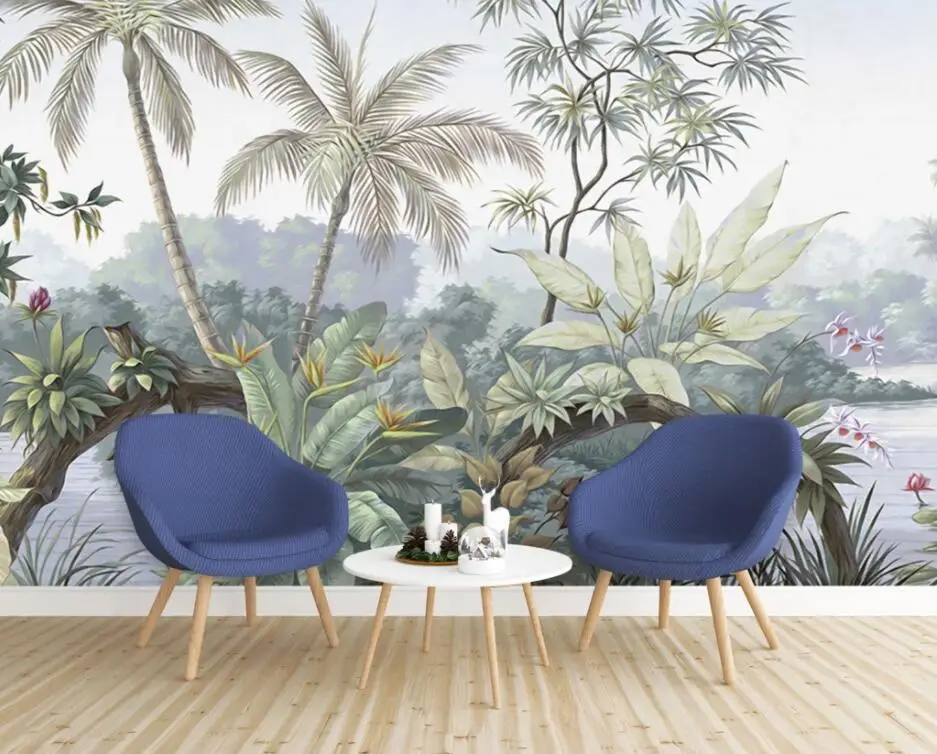 Customized product wallpaper photo high-end European retro nostalgic rainforest mural background wall home decoration 3d bedroom