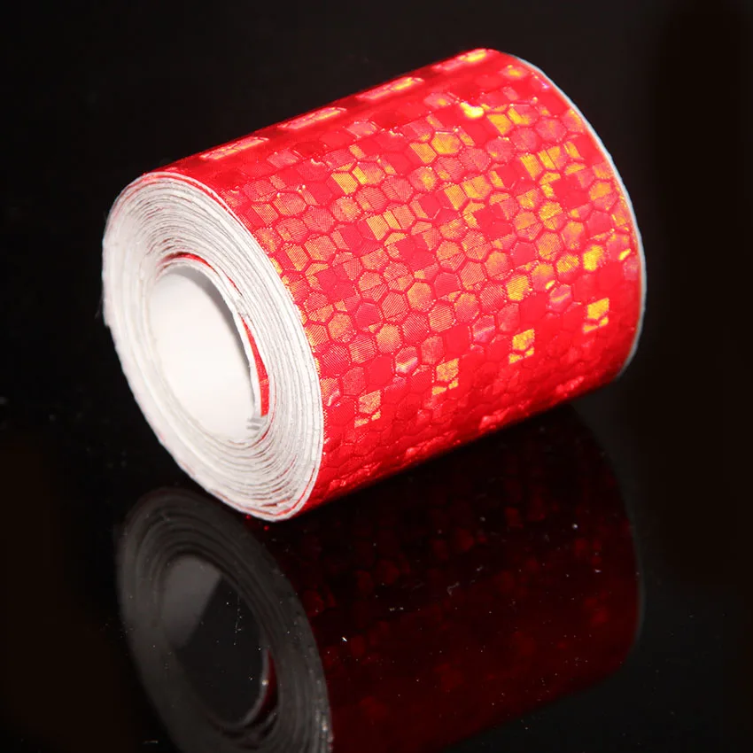 5cmx3m Cinta Reflectante Reflective fabric Reflector Tape Reflex tape Adhesiva Auto Car Film Crystal Honeycomb Red Refector Tape