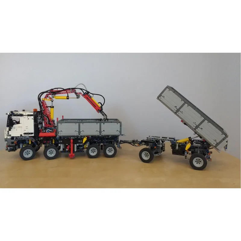 

MOC-15690 Новый классический прицеп-самосвал, строительный блок, модель 877, детали для мальчиков и детей, строительный блок на день рождения, подарочная игрушка