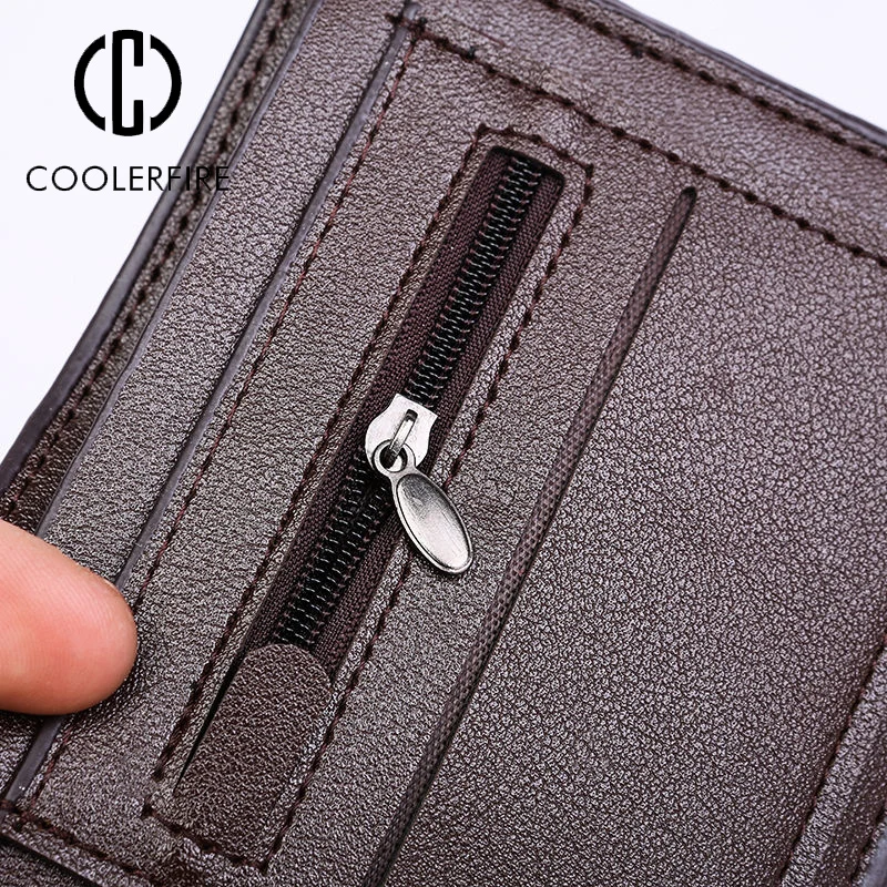 Cartera pequeña de negocios para hombre, Mini billetera Vertical corta, conjunto de tarjetas bancarias, efectivo sin cremallera, PJ192