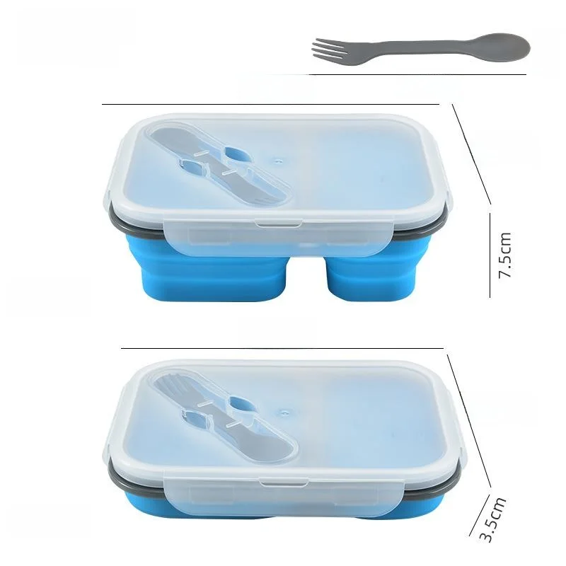 Portable Silicone Lunch Box Stackable Bento Box  Rice Box Fridge Freshness Box Durable Food Storage Container Eco-Friendly