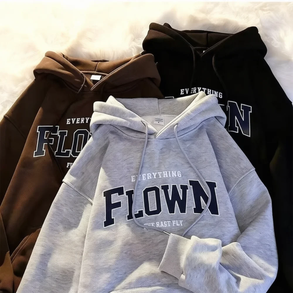 American Style Mens Hoodies Loose Pullover Sweatshirt Casual Spring Autumn Sporty Long Sleeve Hip Hop Streetwear Tops