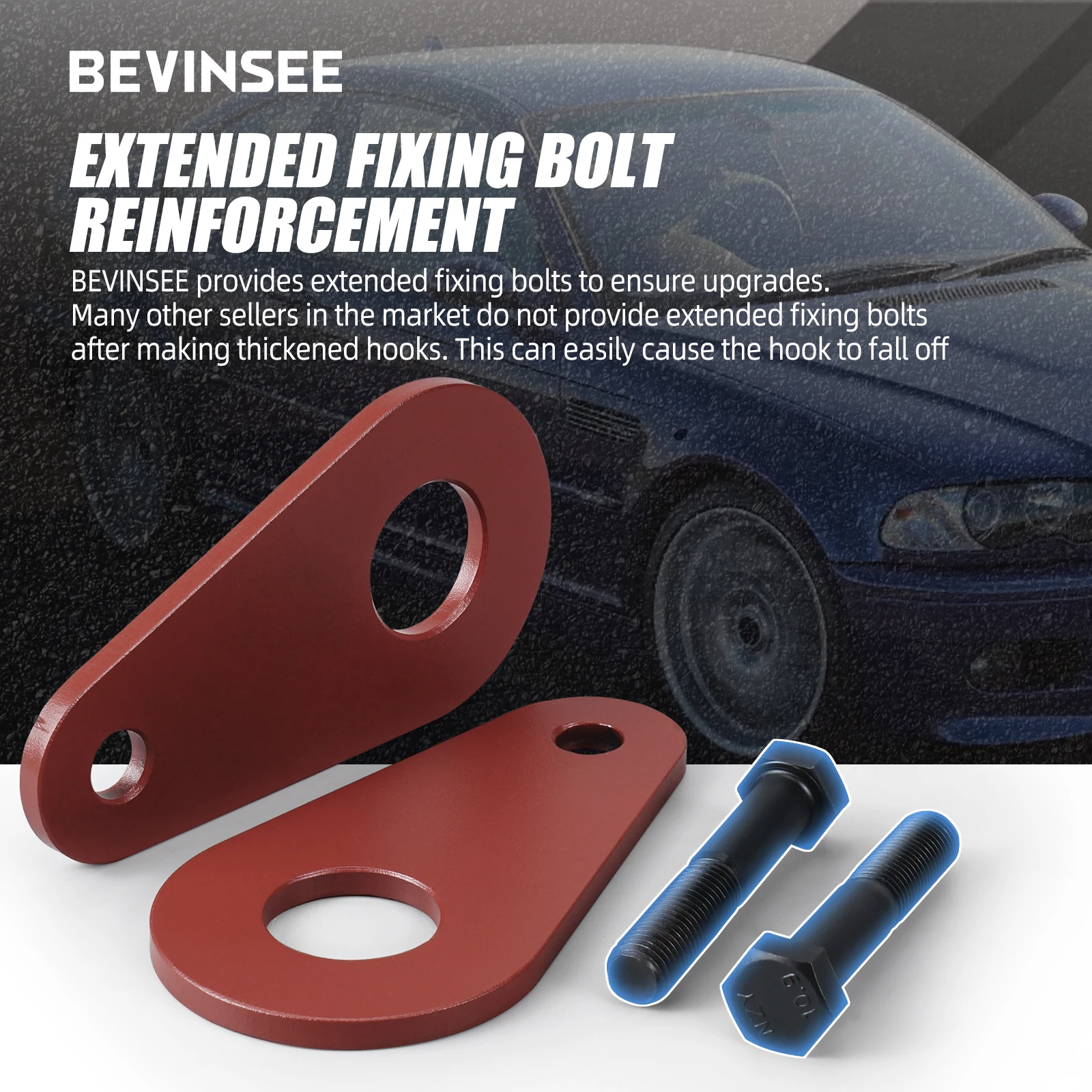 BEVINSEE Rear Towing Hook Trailer Tie Down Loop for BMW E36 E46 Z3 Z4 318 323 325 328 M3