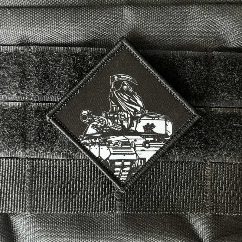 

Reaper Tank Tactical Patch Skeleton Morale Badge Printing Patches for Clothing Hook & Loop Military Backpack Punk Death Stickers