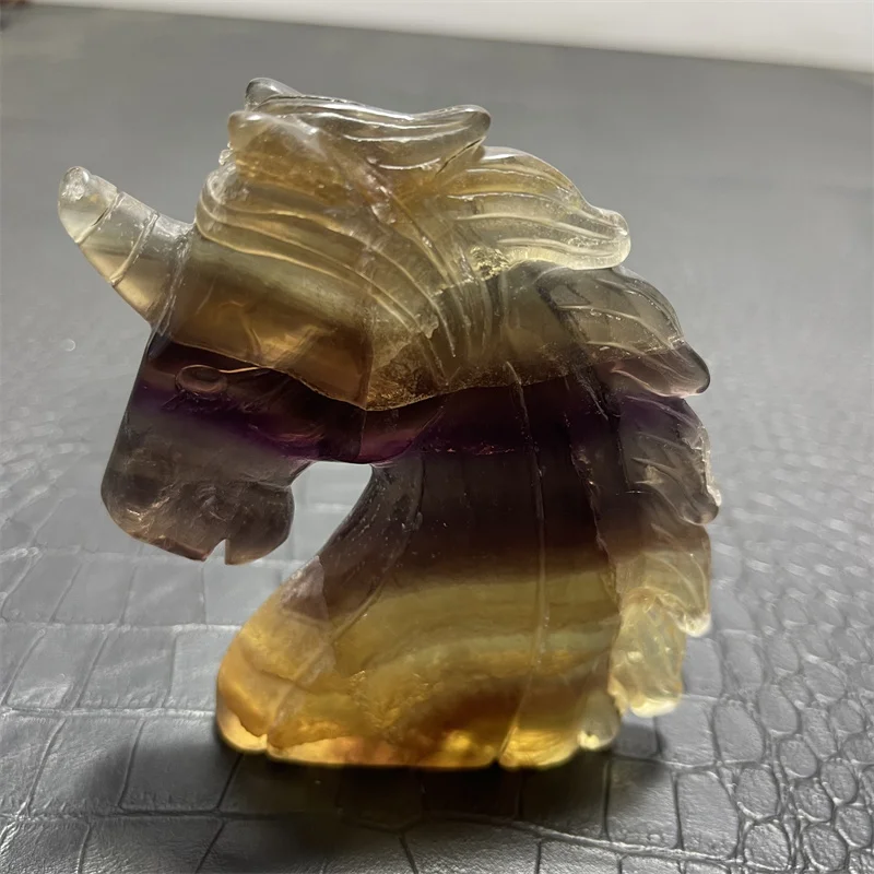 

Natural Fluorite Quartz Crystal Unicorn Hippocampus Manual Carving healing