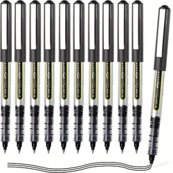 Bolígrafos únicos: bolígrafo de Gel de gran capacidad, bolígrafos de tinta líquida, punta fina de 0,5mm, secado rápido, utilizado para escribir notas de diario, escuela, 6/12 Uds.