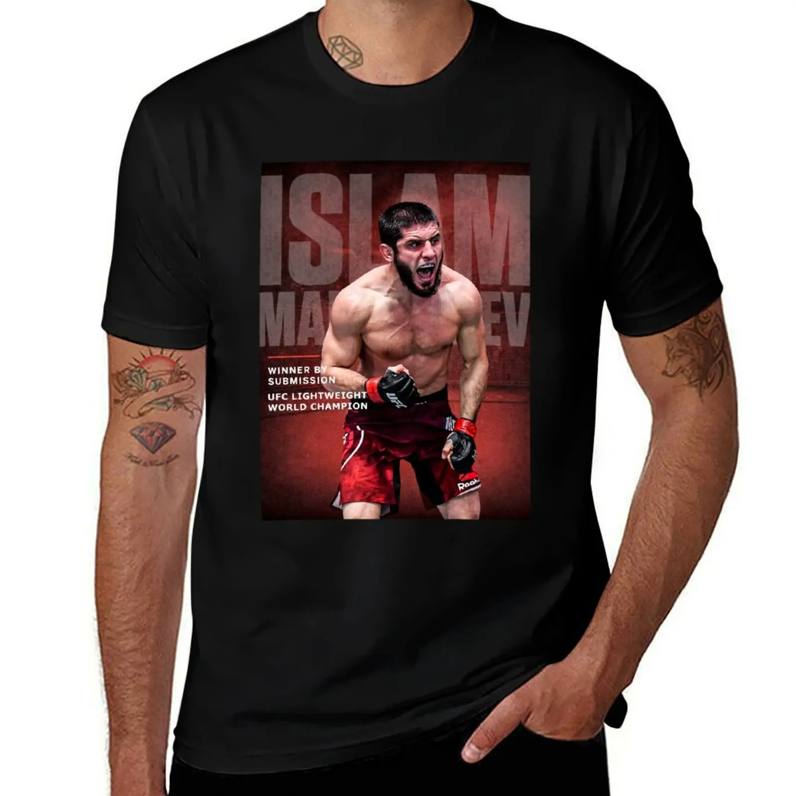 

Islam Makhachev T-Shirt Big and Tall Casual T-Shirt