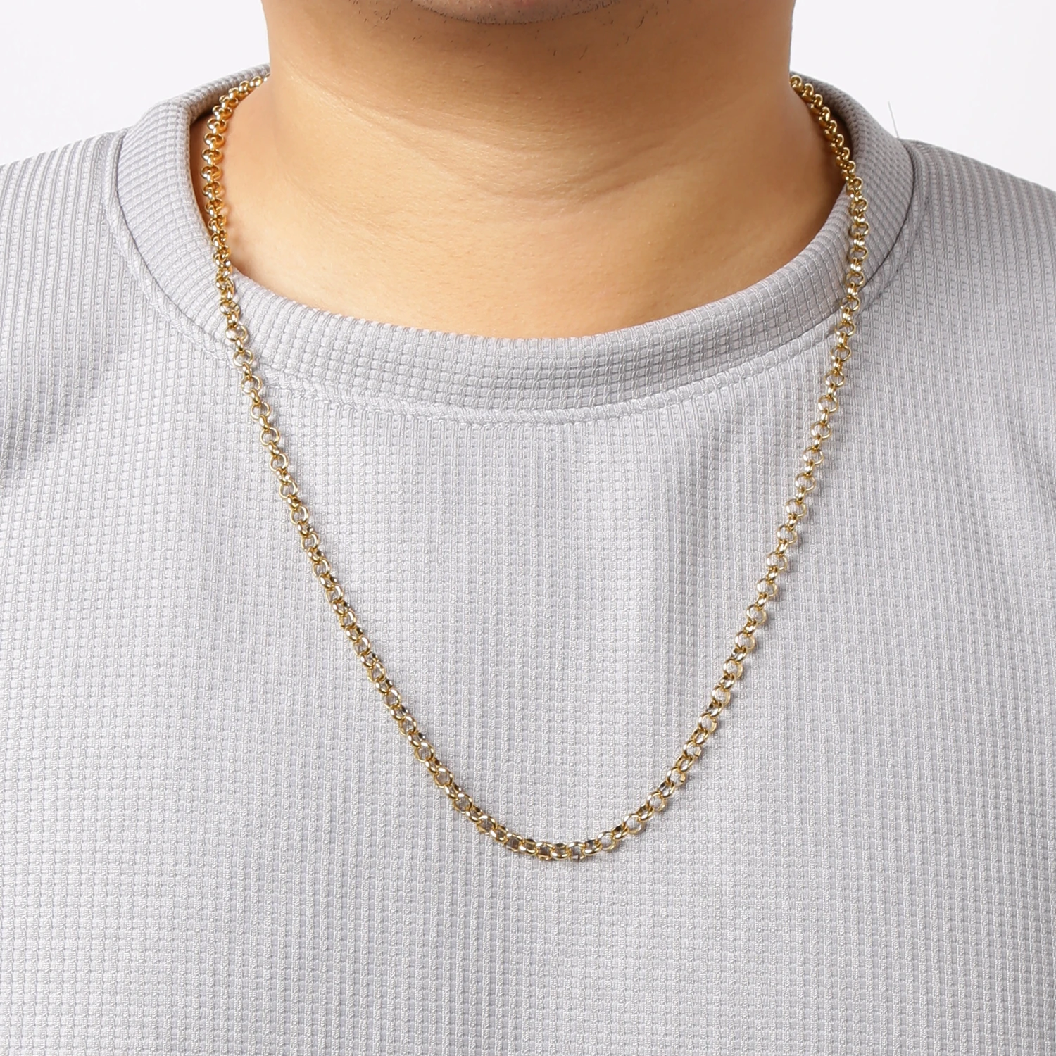 HIYEE بسيط موضة 2-5 مللي متر واسعة مربع الخرز NK سلسلة مستديرة القلائد للرجال النساء مجوهرات من صلب لا يصدأ 45-70 سنتيمتر طول