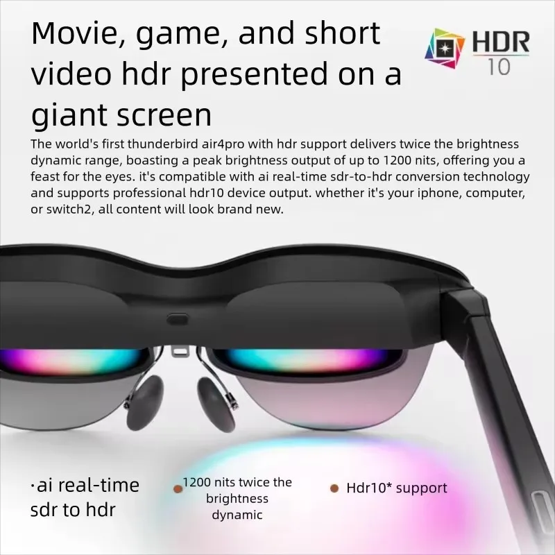 Rayneo Air 4 pro Smart AR Glasses 3G Voice Control IPX-5 Waterproof 4K Video Capture Head-Mounted XR Support DP Agreement