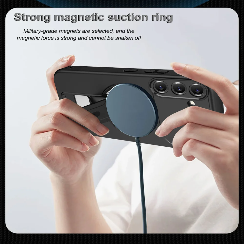 Imagen 5: Funda de Lujo para Teléfono Samsung Galaxy A55 A35 A25 A15 A05 4G 5G, Antigolpes, Magnética, con Forro Interior, Soporte Plegable, Cubierta Trasera
