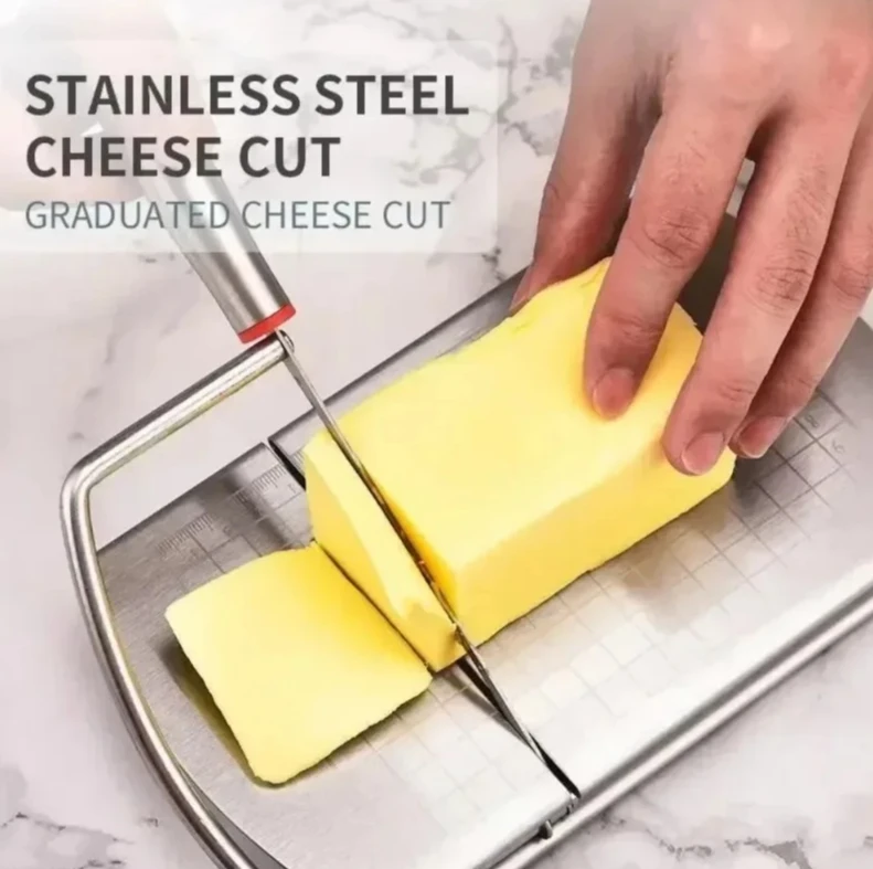 

Multifunctional stainless steel quick bread, butter divider, cheese slicer, scale table, handle,sausage ham cheese cutter
