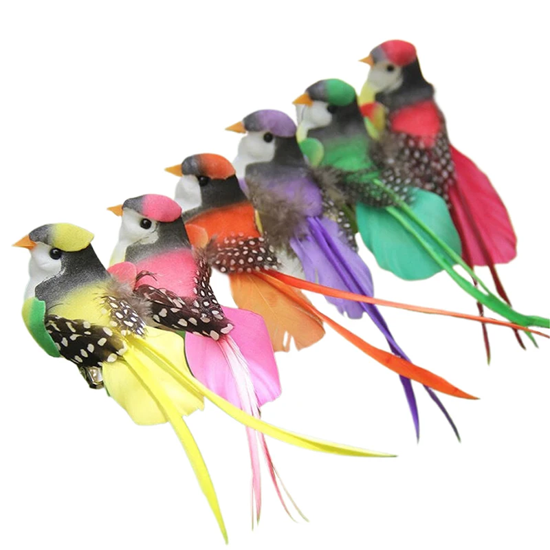 1pc Garden Prop DIY Decoration Swallow Tail Bird Clip Handmade Simulation Bird Creative Feather Lawn Branch Figurine Ornament