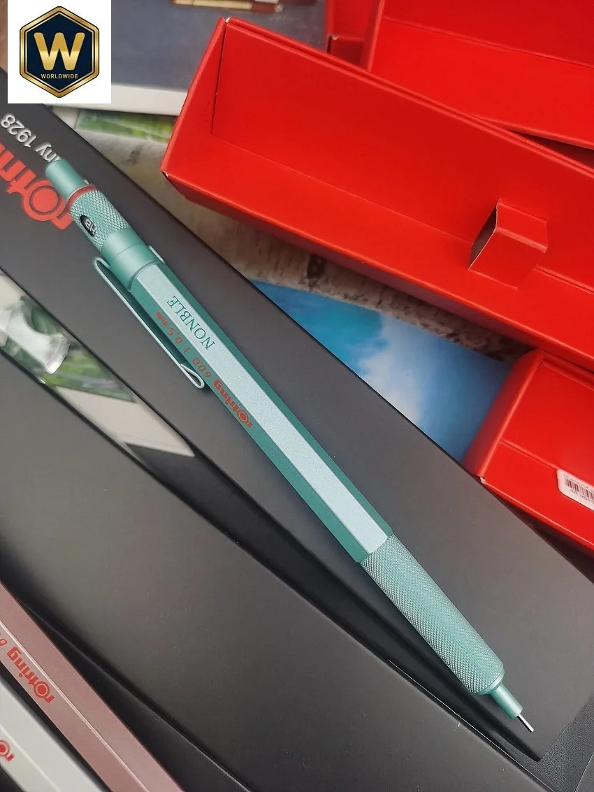 

Набор механического карандаша и шариковой ручки Rotring 600 Limited Rose Gold White & Gold - плавное письмо, прочный корпус, удобный захват