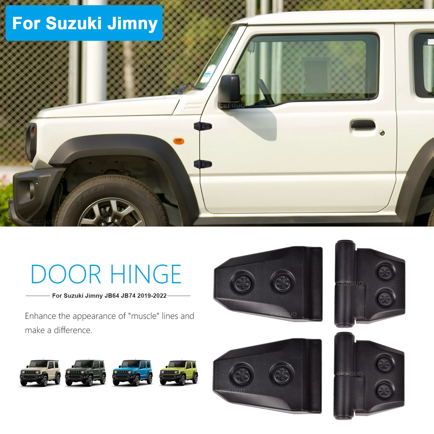 Per Jimny cofano motore cerniera della porta decorazione copertura Trim adesivi per Suzuki Jimny JB64 JB74 2018-2020 accessori esterni per auto