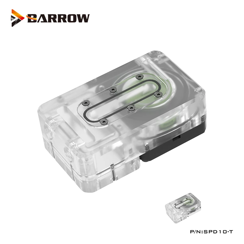 Barrow ITX 컴퓨터 케이스 소형 펌프 저수조 콤비네이션, 분할 액체 빌드 미니 물 탱크, G1/4 인치, 화이트, 블랙, SPD10-T