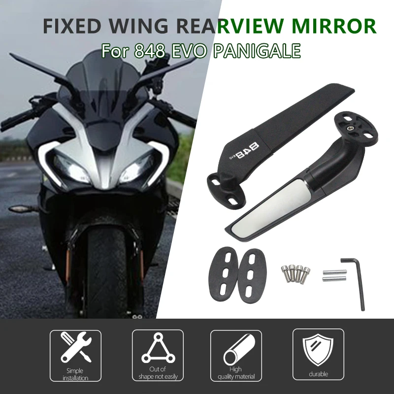 

Modified Motorcycle Rearview Mirrors Wind Wing Adjustable Rotating Side Mirrors for Ducati PANIGALE V2 V4 V4S 748 848 899 959